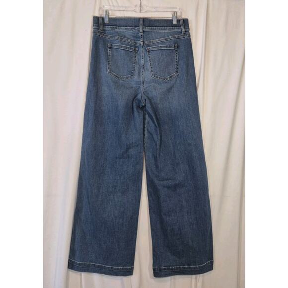 Spanx Wide Leg Cotton Blend Jeans Large - Picture 7 of 9